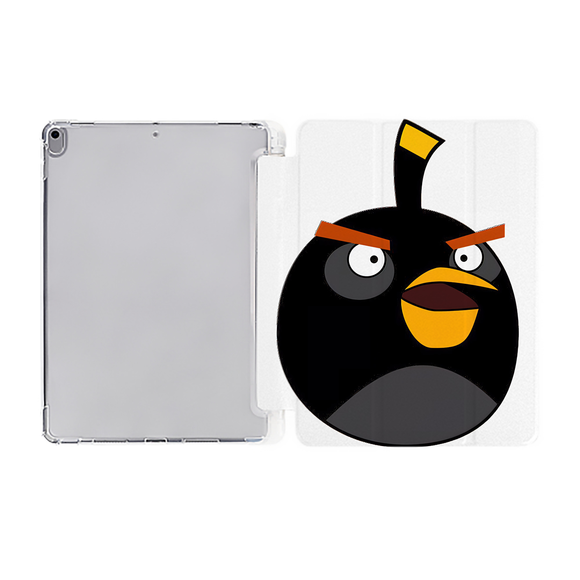（画像用） Angry Birds アングリーバード IPad ケース ペン収納付き 三つ折りスタンド PUレザー×シリコン 対応機種9.5/10.5/10.9インチ